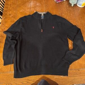 Polo by Ralph Lauren Black Half-Zip Sweater XL extra large